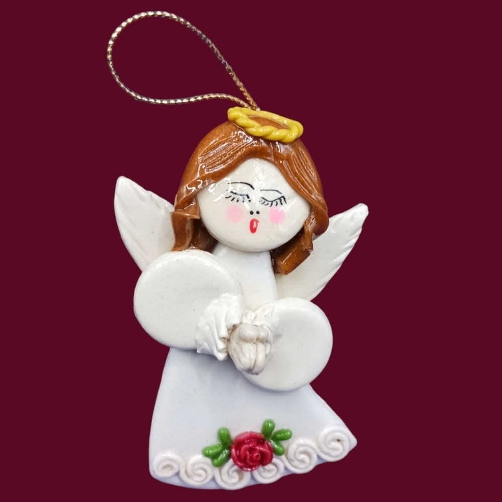 Ceramic little angel christmas ornament - Picture 1 of 3